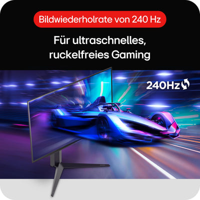 LG Electronics 27GS93QE-B.AEU UltraGear™ OLED Gaming Monitor 27", 2560 x 1440, 16:9, 0,03 ms GtG, 240 Hz, HDR10, DisplayHDR™400 TRUE BLACK, DCI-P3 98,5%, NVIDIA G-Sync™, AMD FreeSync™ - Schwarz
