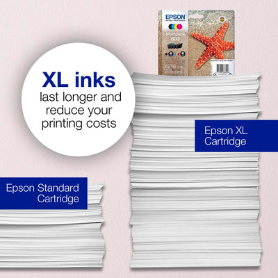 Epson Original 603 Tinte Seestern, Multipack 3-farbig Standard, WF-2820DWF WF-2830DWF WF-2840DWF WF-2850DWF XP-2100 XP-2150 XP-3100 XP-3150 XP-4100 XP-4150, ReadyPrint Flex-Tintentarife