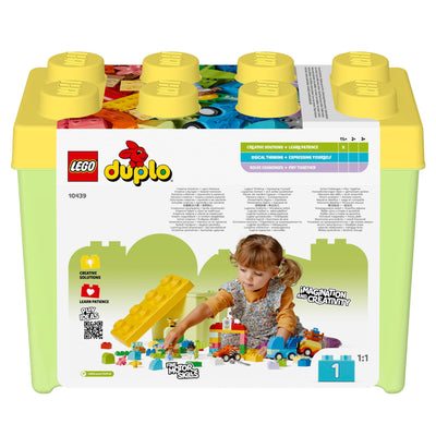LEGO DUPLO Steinebox Autos und LKWs – Lernspielzeug für Jungen & Mädchen ab 1 Jahr – Spielzeug für Kleinkinder mit 1-2-3 Steinen, 2 Figuren und 3 Fahrzeugen zum Spielen und Bauen – Geschenk – 10439