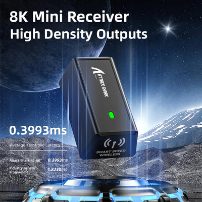 MAMBASNAKE x Attack Shark R6 39g Superlight Mouse, PixArt PAW3950MAX Gaming Sensor, Wireless 8K Mouse, MCU Nodic 52840, BT/2.4G/Wired Gaming Mouse, Adjustable DPI 42000, for Win11/Xbox/PS/Mac -Black