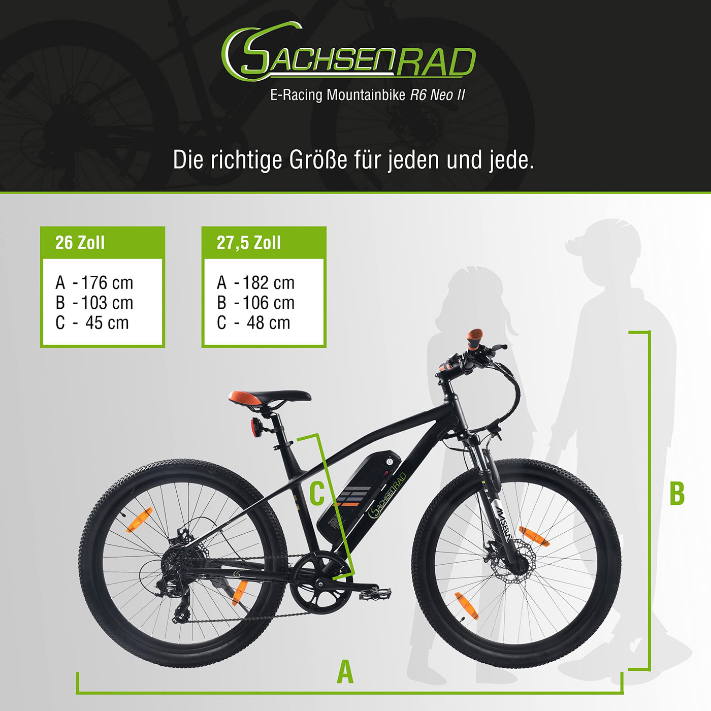 SachsenRAD E-Racing Mountain Bike R6 NEO II V2 TÜV Zertifiziert 500Wh bis 150KM | E MTB nur 21KG extrem leicht Hybrid-hydraulische Bremse| E-Bike Herren Damen Elektrofahrrad German Design Award