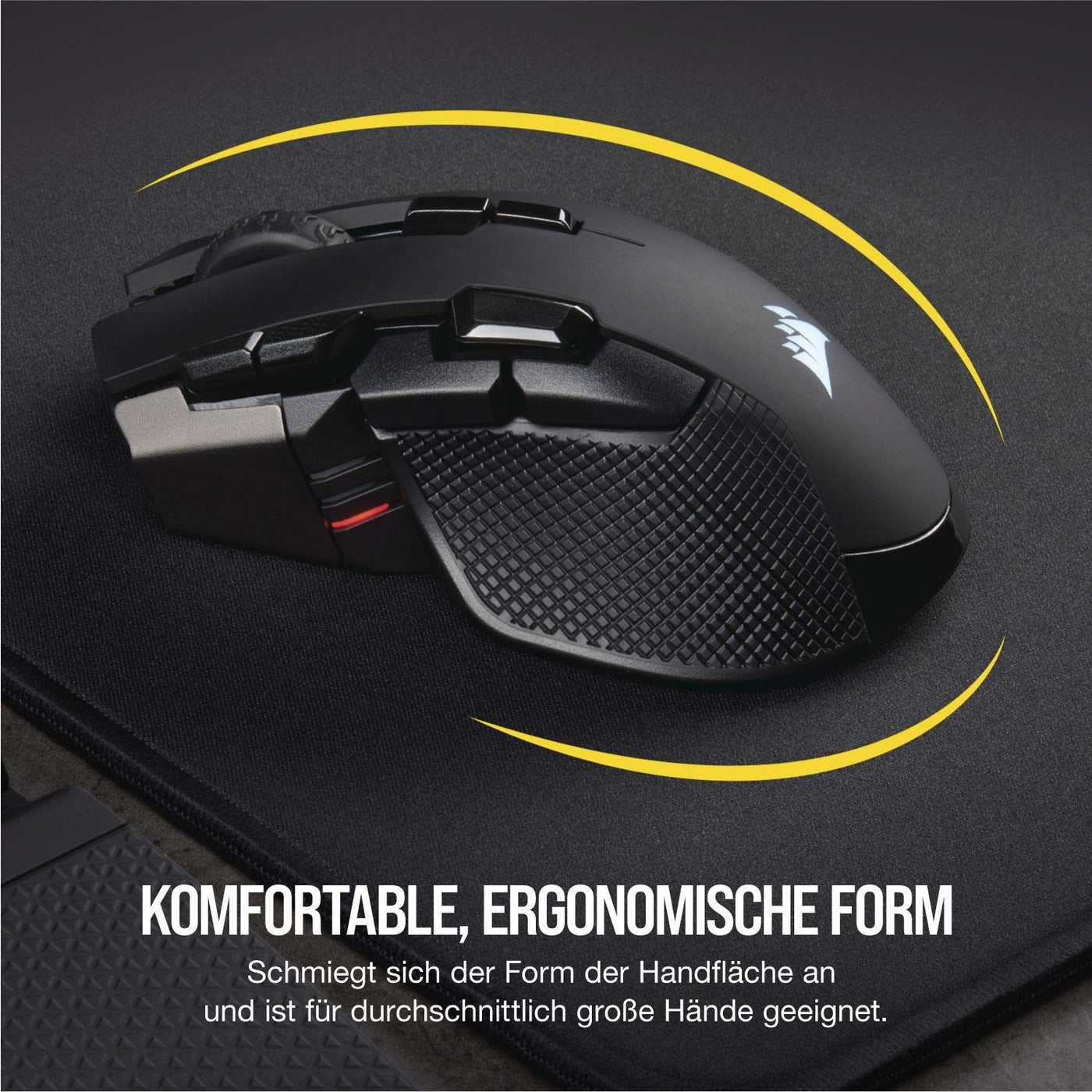 CORSAIR IRONCLAW RGB WIRELESS FPS/MOBA Gaming Mouse - 18.000 DPI - 10 Programmierbare Tasten - Für Große Hände Geeignet - iCUE-Kompatibel - PC, Mac, PS5, PS4, Xbox - Schwarz