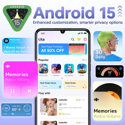 OUKITEL C6 5G Smartphone Ohne Vertrag, 24GB RAM+256GB/1TB ROM Handy Ohne Vertrag, 6.8'' HD+90Hz, 5150mAh, Android 15 Simlockfreie Handys, 50MP Kamera Smartphone, Dual 5G SIM/GPS/Face ID/Fingerabdruck