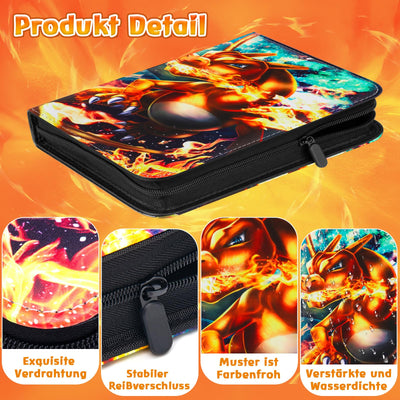 LYAILOOGXL Sammelalbum für Pokemon 900 Karten Groß, Album Heft für Pokemon Karten zum sammeln und tauschen,Sammelkarten Album mit 50pcs Abnehmbaren Hüllen 9 Taschen,Tragbarer Wasserdichter