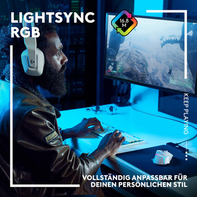 Logitech G G502 X PLUS LIGHTSPEED Souris Gaming RVB Sans Fil - Souris optique boutons hybrides LIGHTFORCE, LIGHTSYNC RVB, Capteur gaming HERO 25K, Compatible avec PC - macOS/Windows - Blanc