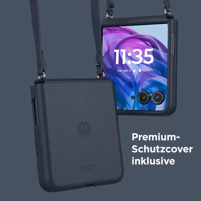 Motorola razr50 Ultra (Flip-Phone, 6,9"/4,0"-FHD+-Display, 50-MP-Kamera, 12/512 GB, 4000 mAh, Android 14) Mocha Mousse, inkl. Premium-Schutzcover [Exklusiv bei Amazon]
