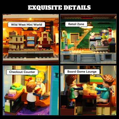 Lumibricks Stadtleben Spielzeugladen Beleuchtung Klemmbausteine Haus, 3086Pcs Modular Building, 2-in-1 Bauhaus & Puppenhaus, Geschenkidee für Jugendliche & Erwachsene Spielzeugfans, L9100