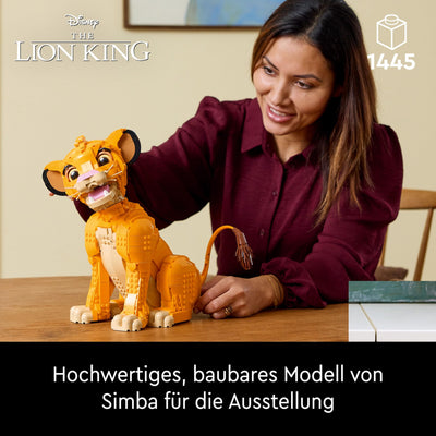 LEGO ǀ Disney Simba, der junge König der Löwen, Bauspielzeug zum Sammeln mit kreativer Tierfigur, entspannende Aktivität für Erwachsene, Geschenkidee für Filmfans 43247