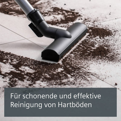 Siemens Staubsauger mit Beutel synchropower VS06A212, Bodenstaubsauger, Hygiene-Filter, Bodendüse für Parkett, Teppich, Fliesen, starke Saugleistung, langes Kabel, Fugendüse, 600 W, schwarz