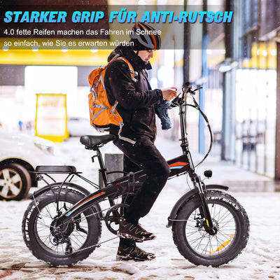 KAISDA 20" E Bike Elektrofahrräder mit 250W Motor 70Nm 48V 15Ah Li-ion Akku Bis 120km Distanz, E-Bike Klapprad mit APP und 7-Gang, 4" Fettreifen Alu E-Fahrrad Für Erwachsene (Rot)