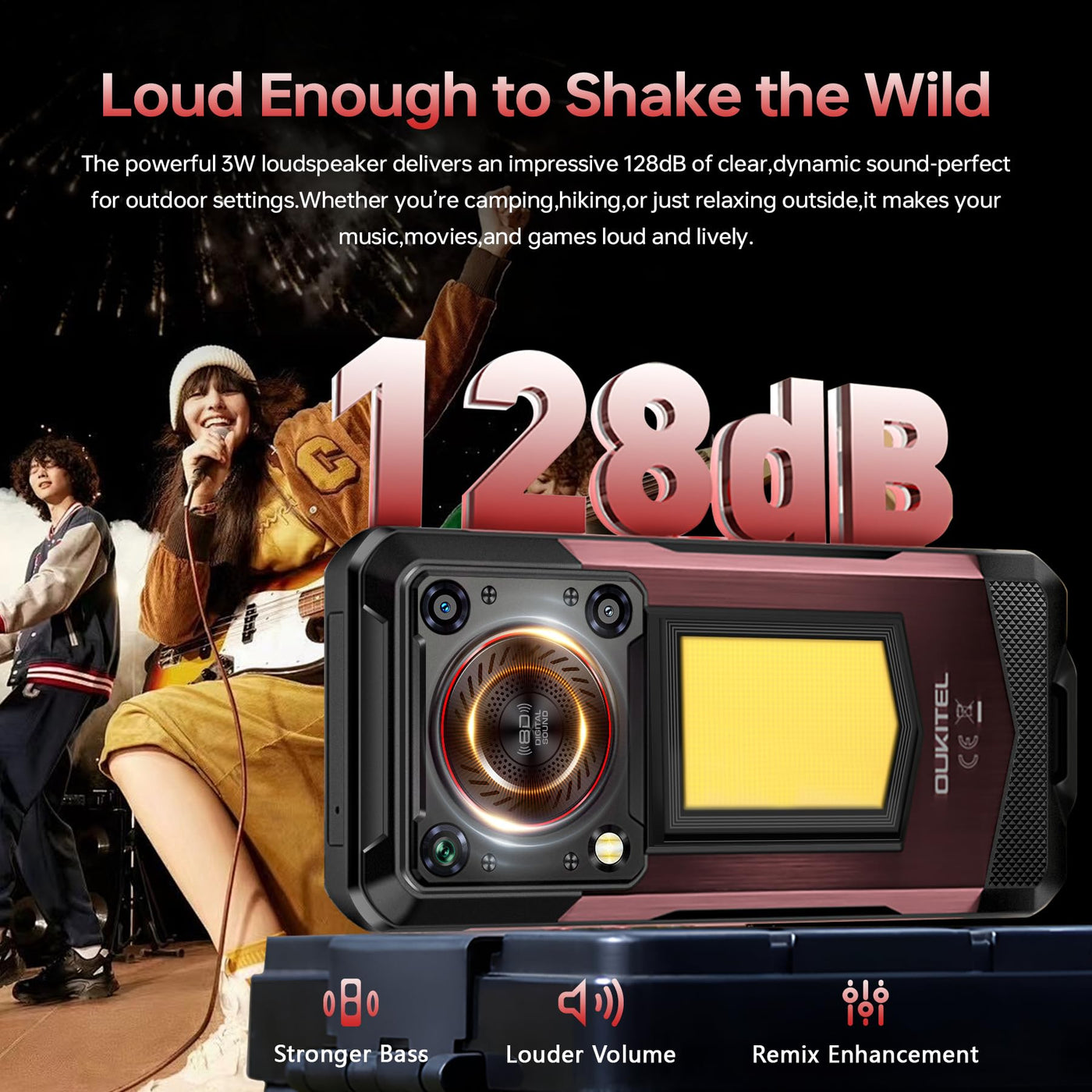 OUKITEL WP56 5G Outdoor Smartphone - 36GB+512GB/2TB 16000mAh 108MP Android 15 Outdoor Handy 128DB Lautsprecher 6,8" FHD+ 120Hz baustellenhandy 1000LM Campinglicht, IP68 Wasserdicht/NFC/GPS/OTG/BT5.2