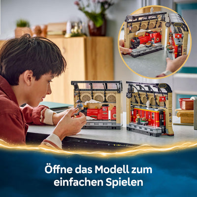 LEGO Harry Potter Buchstütze: Hogwarts Express - Set mit Spielzeug Zug, 2 Minifiguren inkl. Ron Weasley, Hedwig und Krätze - Wizarding World Geschenk für Jungen, Mädchen & Fans ab 10 Jahren - 76450