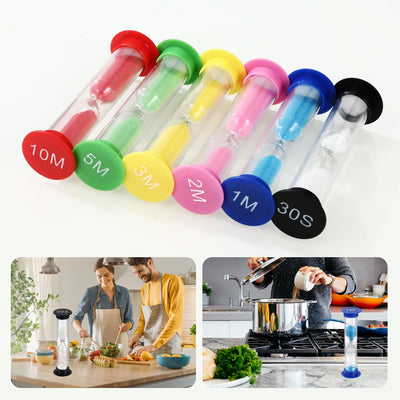 12 Stück Mini Bunter Sanduhren für Kinder,6 Farben Buntes Sanduhren Set,30S/1/2/3/5/10Minuten,Zeitmesser Sanduhren für das Leben der Kinder,Lernen,Spiel Timing,Kreative Geschenke