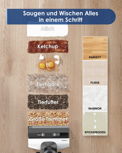 Tineco Floor One S5 Smart Nass-Trocken-Sauger mit iLoop Technologie, All-in-One-Nass Trockensauger Kabellos mit Dual-Tank-Design | Selbstreinigung LED-Display für Harte Boden, Tierhaare