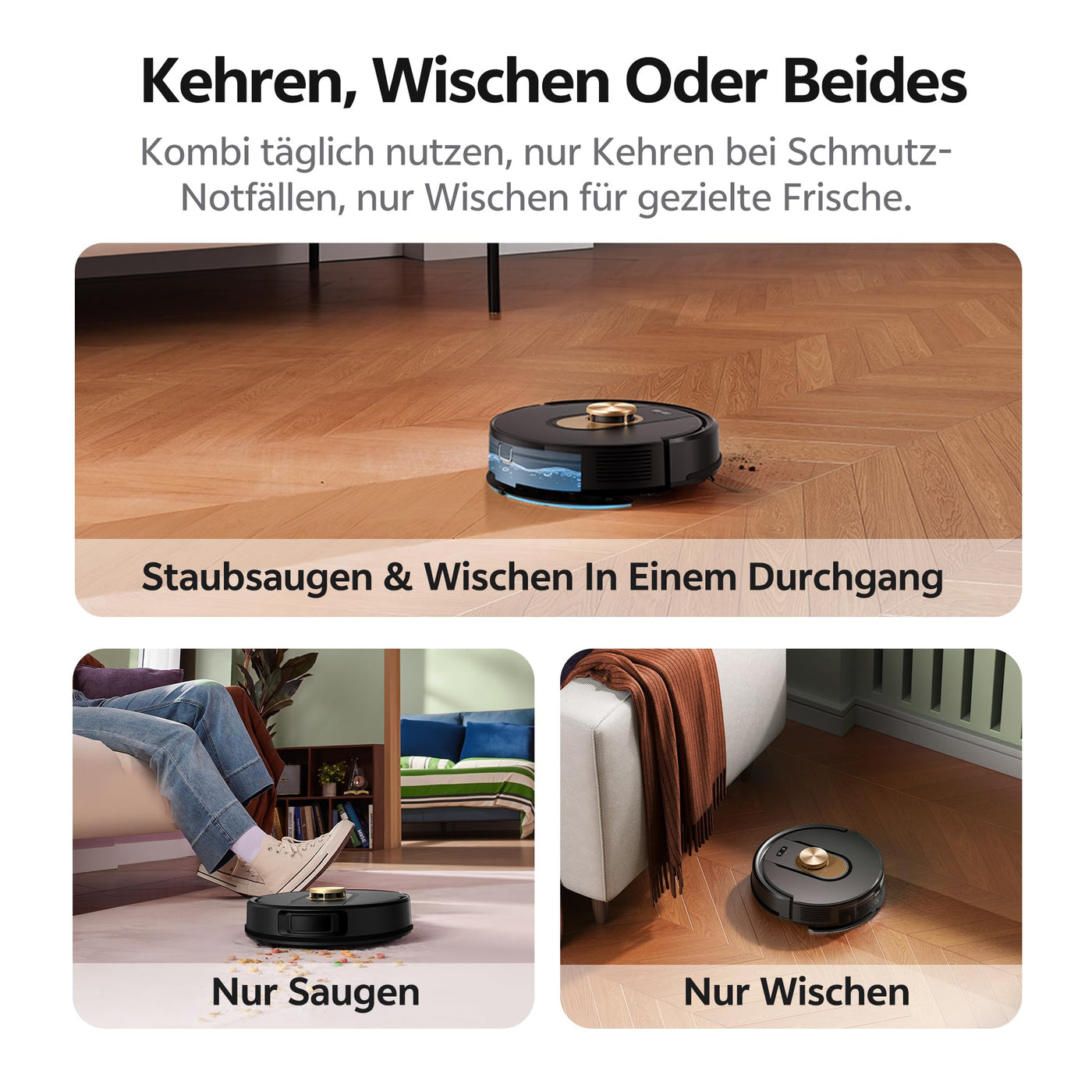 Vexilar W9 Staubsauger Roboter mit Wischfunktion, 5000Pa Saugroboter mit LiDAR Navigation, 3-in-1 Saug und Wischroboter, 150 Min Max, 15 No-Go Zonen, APP Steuerung, Ideal für Tierhaare und Teppich