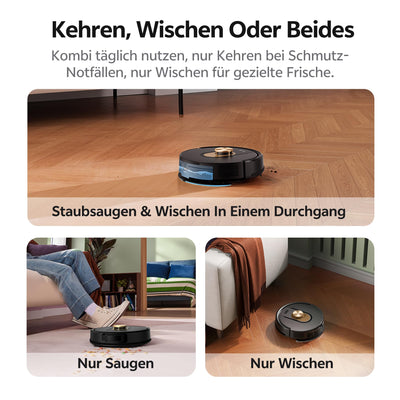 Vexilar W9 Staubsauger Roboter mit Wischfunktion, 5000Pa Saugroboter mit LiDAR Navigation, 3-in-1 Saug und Wischroboter, 150 Min Max, 15 No-Go Zonen, APP Steuerung, Ideal für Tierhaare und Teppich