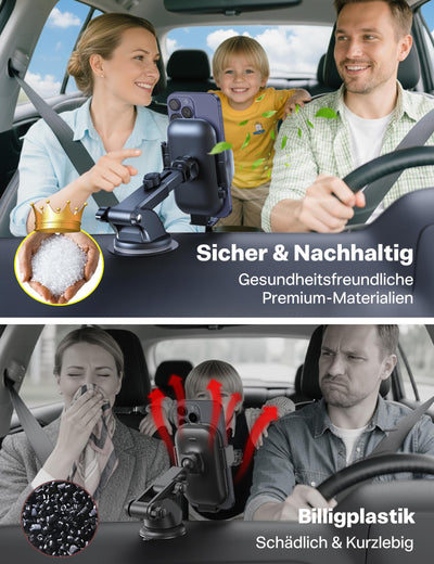 andobil Handyhalterung Auto [2026 3. Generation Upgrade] 3-in-1 Saugnapf & Lüftung Kfz Handyhalterung Universal Smartphone Handyhalter Auto für iPhone 17 Pro Max 16/15/14/13, Samsung S25 Ultra/S24/S23