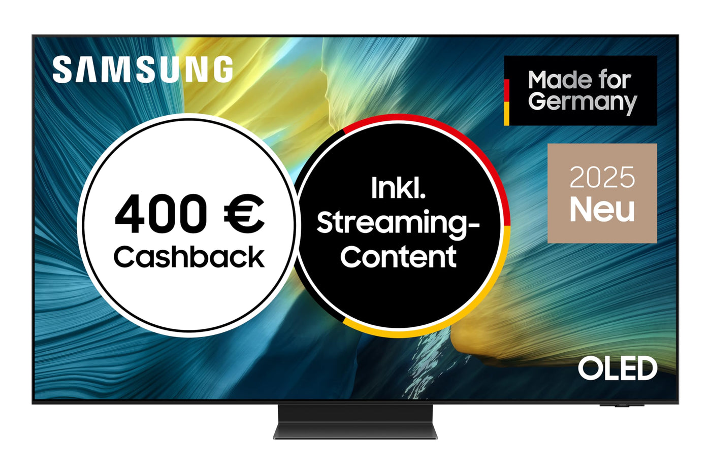 SAMSUNG OLED S95F 65 Zoll (163 cm) 4K Glare Free, UHD Fernseher, NQ4 AI Gen3 Prozessor, OLED HDR Pro, Gaming Hub, Motion Xcelerator 165Hz, 4K Upscaling, Dolby Atmos, Samsung Vision AI Smart TV (2025)