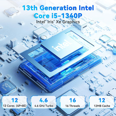 Intel NUC 13 PRO NUC13ANHi5 Arena Canyon, 16 GB RAM 512 GB SSD, Intel Core i5-1340P, Win 11 Pro Mini Desktop Computer, 8K/4K UHD, Gigabit Ethernet/WiFi-6/VESA für Business/Büro/Zuhause