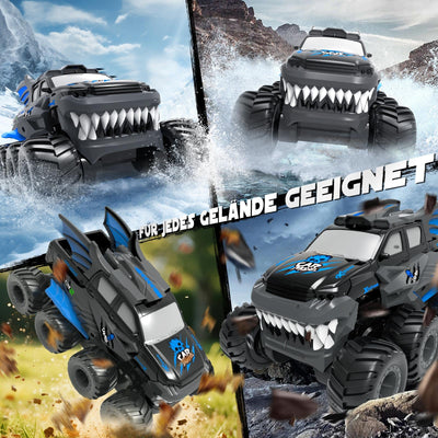 Nigecue 8WD Amphibienfahrzeug Ferngesteuertes Auto ab 3 4 5 6 7 8 9 10 Jahre, Wasserdichtes Amphibisches RC Auto mit Fernsteuerung, Spielzeug Geschenk für Kinder Jungen Mädchen