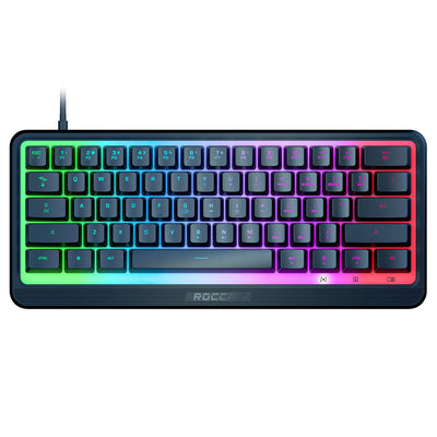 Roccat Magma Mini – 60% RGB-Gaming-Tastatur mit 5 programmierbaren Beleuchtungszonen, Membran-Tastenschalter, programmierbare Funktionsebenen, Anti-Ghosting, & Auslaufsicherheit, Schwarz