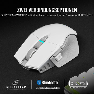 CORSAIR M65 RGB ULTRA WIRELESS Tunable FPS Gaming Mouse - 26.000 DPI - Sub-1ms Wireless - Gewichtssystem - Bis zu 120 Std. Akku - iCUE Kompatibel - PC, Mac, PS5, PS4, Xbox - Weiß