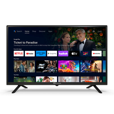 TD Systems - 32 Zoll Smart TV, Google TV, HD DVB-T2/C/S2 Television, Android 11, Modell 2025, Fernseher mit 2 Jahren Garantie - PRIME32C19GLE