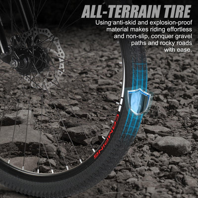 Ktaxon Mountainbike 27,5 Zoll Herren & Damen Mountainbike 21-Gang Erwachsenenfahrräder, Doppelscheibenbremse, Federgabel, Rahmen aus Kohlenstoffstahl (Schwarz)