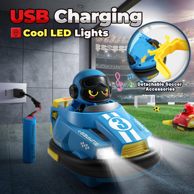 FRUSE Ferngesteuertes Auto ab 3 Jahre,2 Stück Autoscooter Ferngesteuert Kinder,RC Bumper Cars mit Musik und Licht,2,4 GHz Ferngesteuertes Fußballwagen RC Auto Spielzeug,Geschenke für Jungen Mädchen