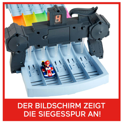 Hot Wheels Mario Kart Autorennbahn in Regenbogen Farben, inkl. 2 Spielzeugautos (Mario & King Boo), mit Beleuchtung und Geräuschen, 2 Aufbaumöglichkeiten, Länge: 2.5m, Spielzeug ab 4 Jahre, GXX41