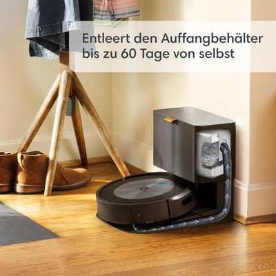 iRobot Roomba Combo j5+ (j5576) Saug- und Wischroboter, autom. Absaugstation, Kartierung, PrecisionVision Navigation, 4-Stufen-Reinigung, Objekterkennung und -vermeidung, Sprachassistentenkompatibel