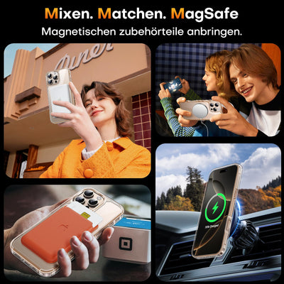 TAURI 5 in 1 für iPhone 16 Pro hülle, Handyhülle für iPhone 16 Pro Case, [Kompatibel mit MagSafe] [Vergilbt Nicht] Schlanke, Stoßfeste Telefon Hülle - Magnetisch Transparent