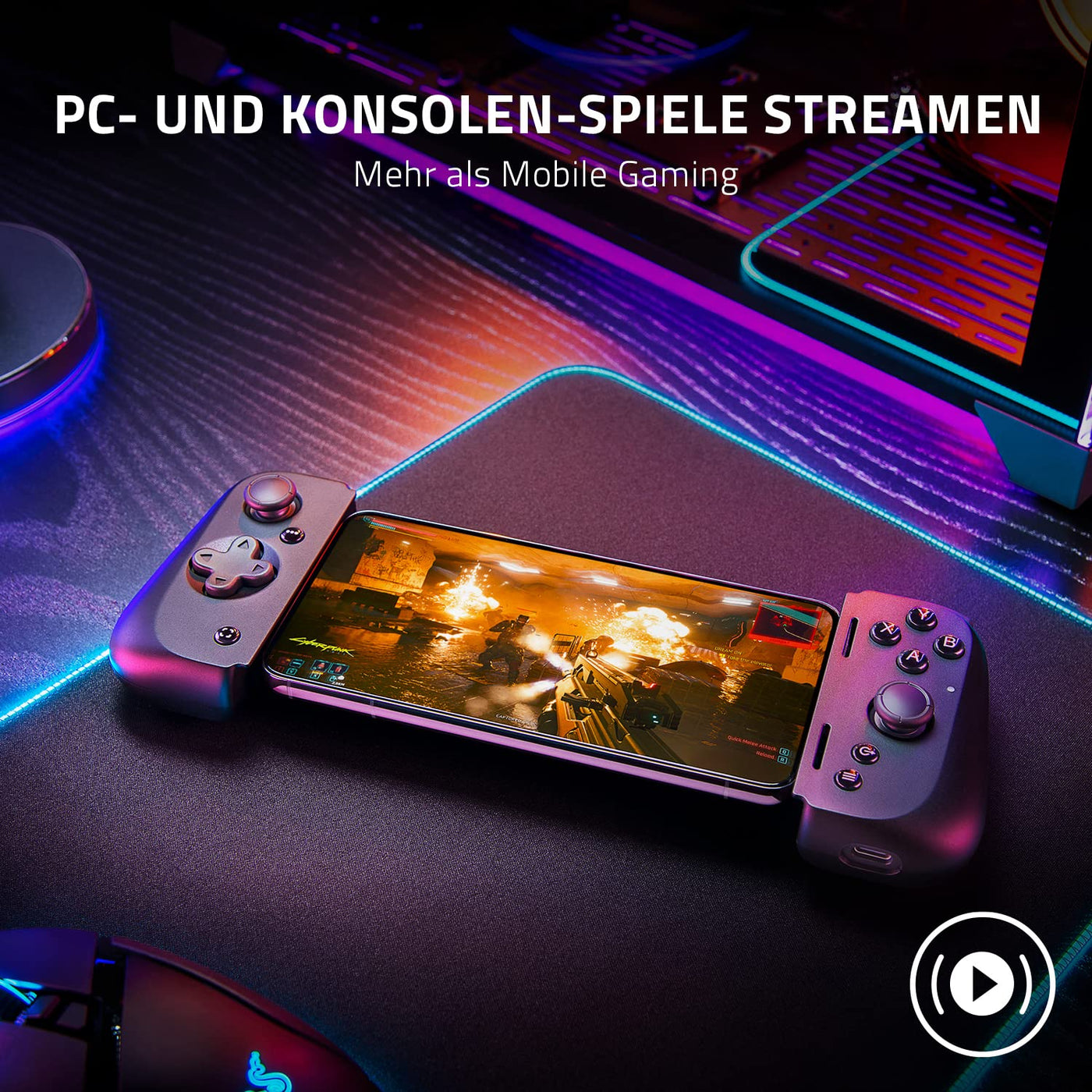 Razer Kishi V2 für iPhone - Mobile Gaming Controller (Universal Fit mit ausziehbarer Brücke, Streaming von PC- und Konsolenspielen, Ergonomisches Design, Powered by Nexus App) Schwarz