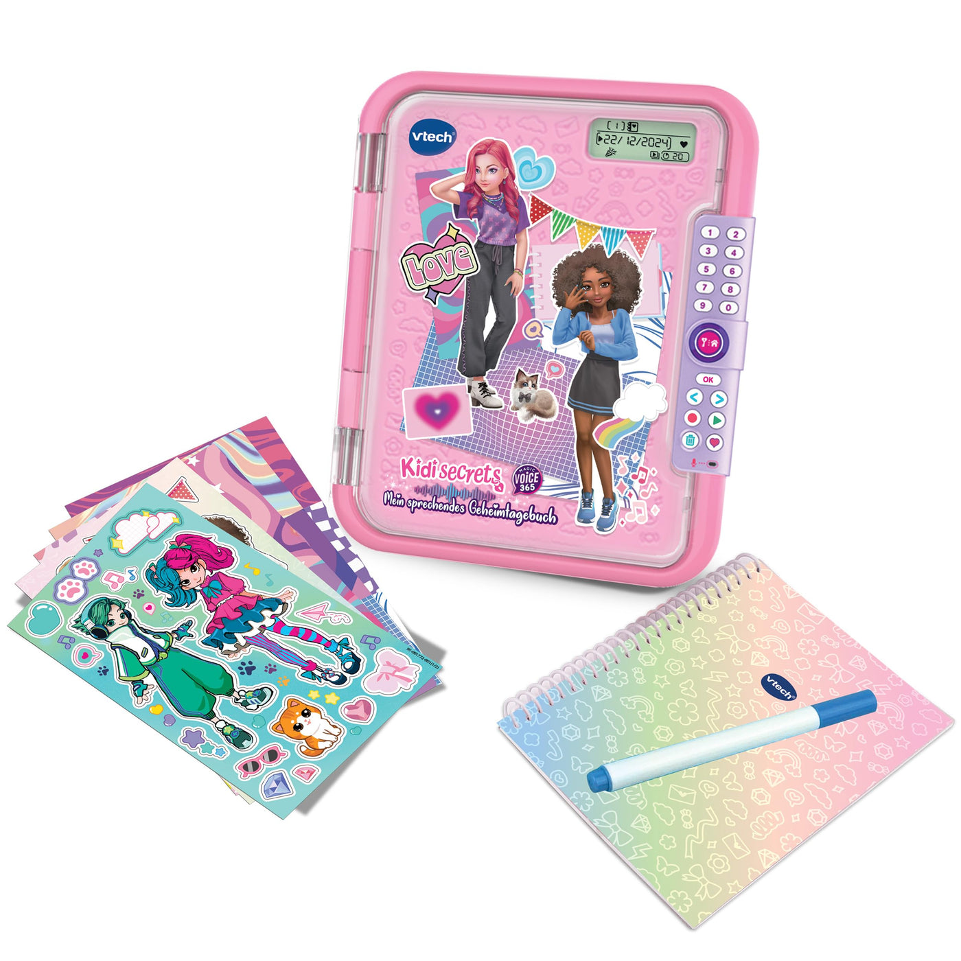 Vtech KidiSecrets – Magic Voice 365 – Das 2-in-1 Tagebuch für Sprachaufnahmen, kreative Spiele und persönliche Erinnerungen – Für Kinder von 6-12 Jahren
