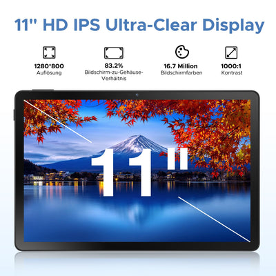 DOOGEE U11 Pro Android 16 Tablet 11 Zoll Gemini AI, 30GB+256GB (2TB TF) Gaming Tablets, 8580mAh, 90Hz Display, WiFi 5, T7200 Octa Core, 13MP+5MP, Tablet mit Tastatur, Stift, Maus, Hülle [2025]