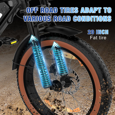 RCB 20'' E Bike, Elektrisches Mountainbike für Erwachsene, Pendel-Elektrofahrrad mit Abnehmbarem 48-V-15-Ah-Akku, Reichweite 35-90 km