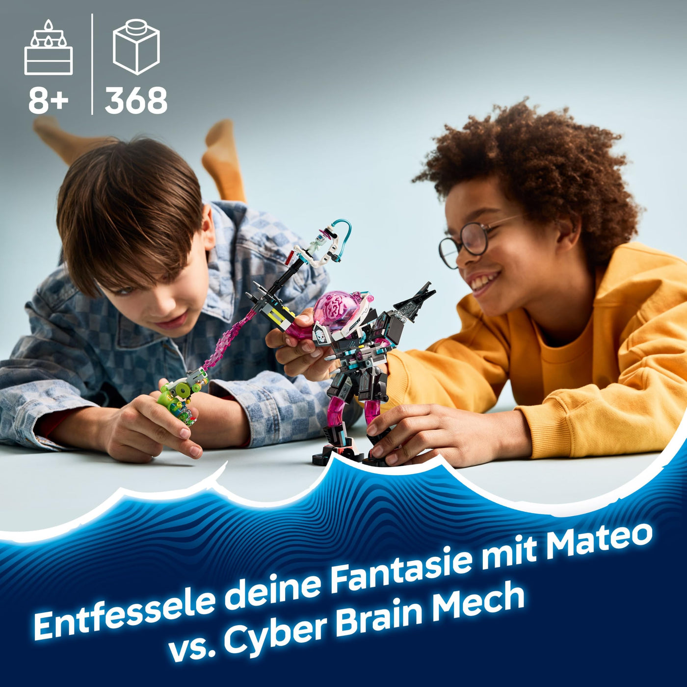 LEGO DREAMZzz 2-in-1 Mateo vs. Cyberhirn-Mech - Roboter Spielzeug für Jungen & Mädchen ab 8 Jahren - Umbaubar in Skorpion - Inkl. Einer Minifigur und einem Träumling - kreative Geschenkidee - 71495
