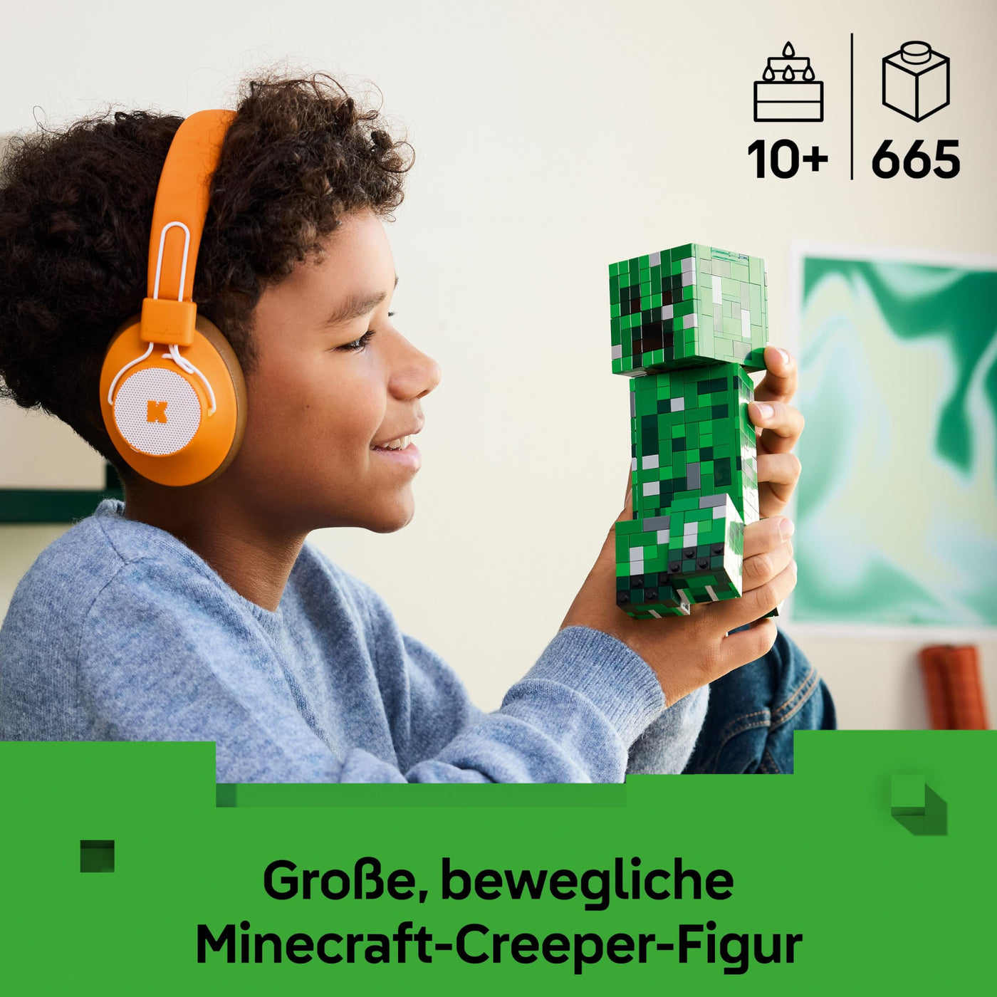 LEGO Minecraft Der Creeper - Gamer Spielzeug -Bewegliche Actionfigur - Interaktives Spielset mit TNT-Element - Kinder DIY Deko - Gaming Geschenk für Jungen, Mädchen & Teenager ab 10 Jahren - 21276