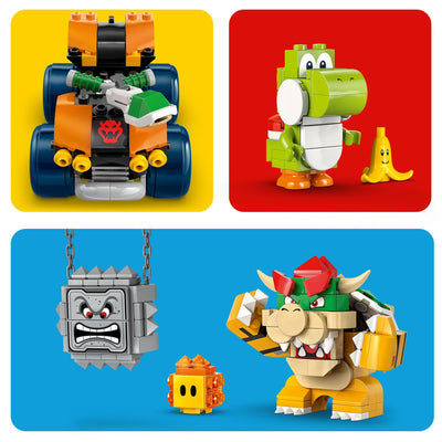 LEGO Super Mario: Mario Kart - Bowsers Schloss - Interaktives Spielzeug mit 2 Autos & 4 Figuren mit Yoshi - Kreatives Spielset für Kinder - Gamer Geschenk für Jungen & Mädchen ab 9 Jahren - 72039