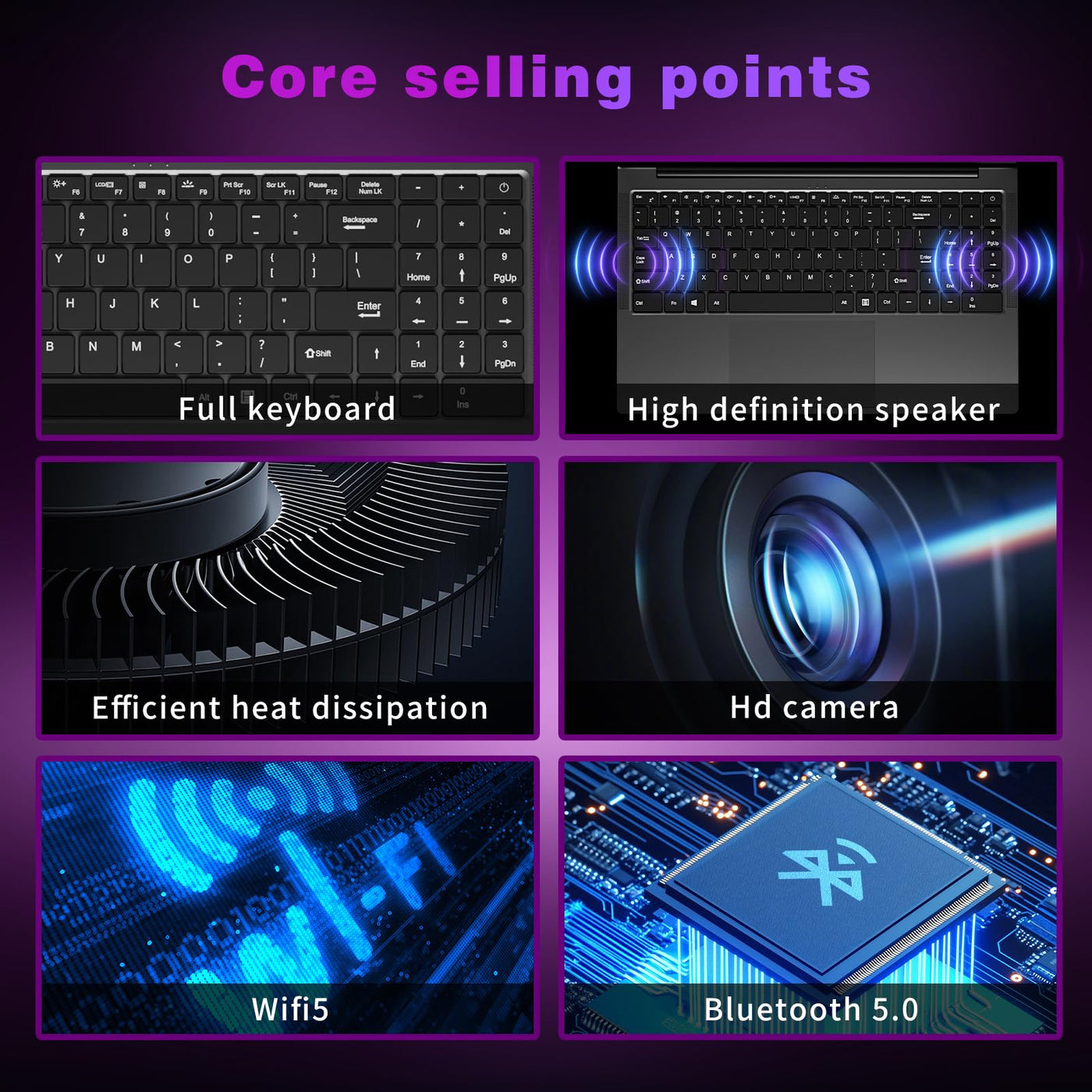 Moacreto Laptop 15,6 Zoll Core i3-8100Y Prozessor 16GB RAM 512GB SSD Win 11 Pro FHD 1920 * 1080 Notebook, mit Typ-C, USB 3.0, Mini HDMI, Wi-Fi, BT5.0, Ziffernblock PC-Computer