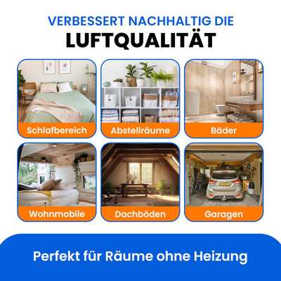 Spetebo 4x Luftentfeuchter - Raumentfeuchter ohne Strom 8x 400g Granulat - Entfeuchter für Räume bis 25m², Fenster, Wohnung, Keller, Autos & Wohnmobile gegen Feuchtigkeit - Schimmel- und Geruchsschutz