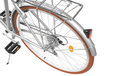 FabricBike Southken - City Bike 28 Zoll, Cityräder, klassisches Stadtrad, Fahrrad mit Korb, bequemer Sattel, 7-Gang-Schaltung (Southken Matte Grey, L-58cm)