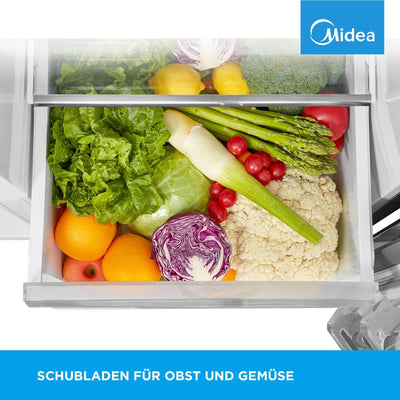 Midea MERS530FGD02 Side-by-Side Kühl-/Gefrierkombination/NoFrost/Inverter Technologie/Indoor Ice Bar/Twin Control/176,5 cm Höhe/335 L Kühlen/197 L Gefrieren/256 kWh/Jahr