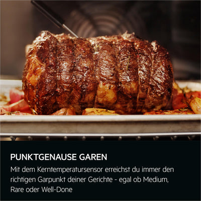 AEG Wifi Einbaubackofen – Serie 7 TFT-Full-Touch-Farbdisplay mit Kochassistent – Made in Germany – Pyrolyse Selbstreinigung – Kerntemperatursensor: für Punktgenaues Garen – Schwarz – TE7PB62WAB