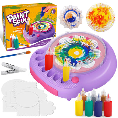 Paint Spin Art Machine Kit für Kinder, Kunst & Handwerk, Mal Spin Art Spielzeug-Kits für Jungen und Mädchen im Alter von 6, 7, 8 und 9 Jahren (Lila)