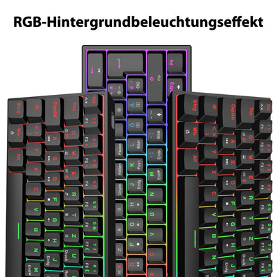 Snpurdiri 60% kabelgebundene mechanische Gaming-Tastatur, 62 Anti-Ghosting-Tasten, Blaue LED-Hintergrundbeleuchtung, ultrakompakte Zwei Stände (Rot Schalter/62 schwarz)