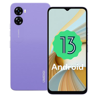 UMIDIGI G3 Plus Smartphone Ohne Vertrag (2023),Android 13 Handy, 8GB+128GB/1TB Simlockfreie Handys,6,52" HD+Display,5150mAh,13MP, 4G Dual SIM Schulkinder Handy/Face ID/Fingerabdruck/OTG/GPS(Lila)