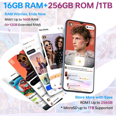 OUKITEL C1 Pro Smartphone Ohne Vertrag Android 15, 16GB+256GB/1TB Handy Ohne Vertrag, 5150mAh Smartphone Günstig, 6.52" HD+, 13MP Kamera Simlockfreie Handys, Gemini AI/Dual 4G SIM/3 Steckplatz