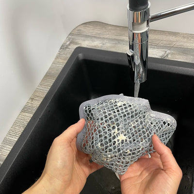 Teiger 2 x Teigreinigungstuch Teigreiniger Teigentferner Netztuch für hartnäckige Verschmutzungen Teigtuch Mesh Spültuch Reinigungstuch Spüllappen Doppelpack