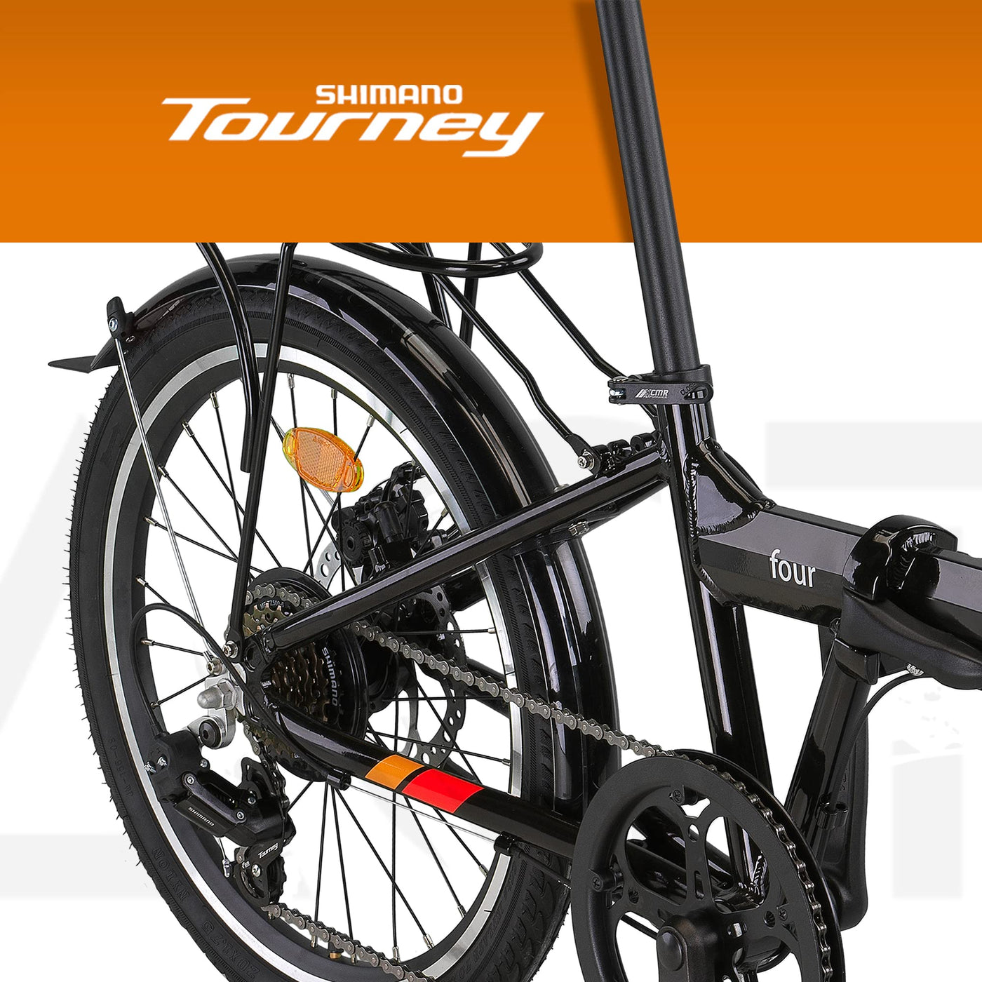 PACTO Four - Hollandrad Hochwertiges Klappfahrrad 27cm Aluminiumrahmen Bike 20 Zoll Aluminiumräder Bicycle, 6 Speed Shimano Gänge Faltrad Klapprad Fahrrad Klappfahrrad Für Erwachsen